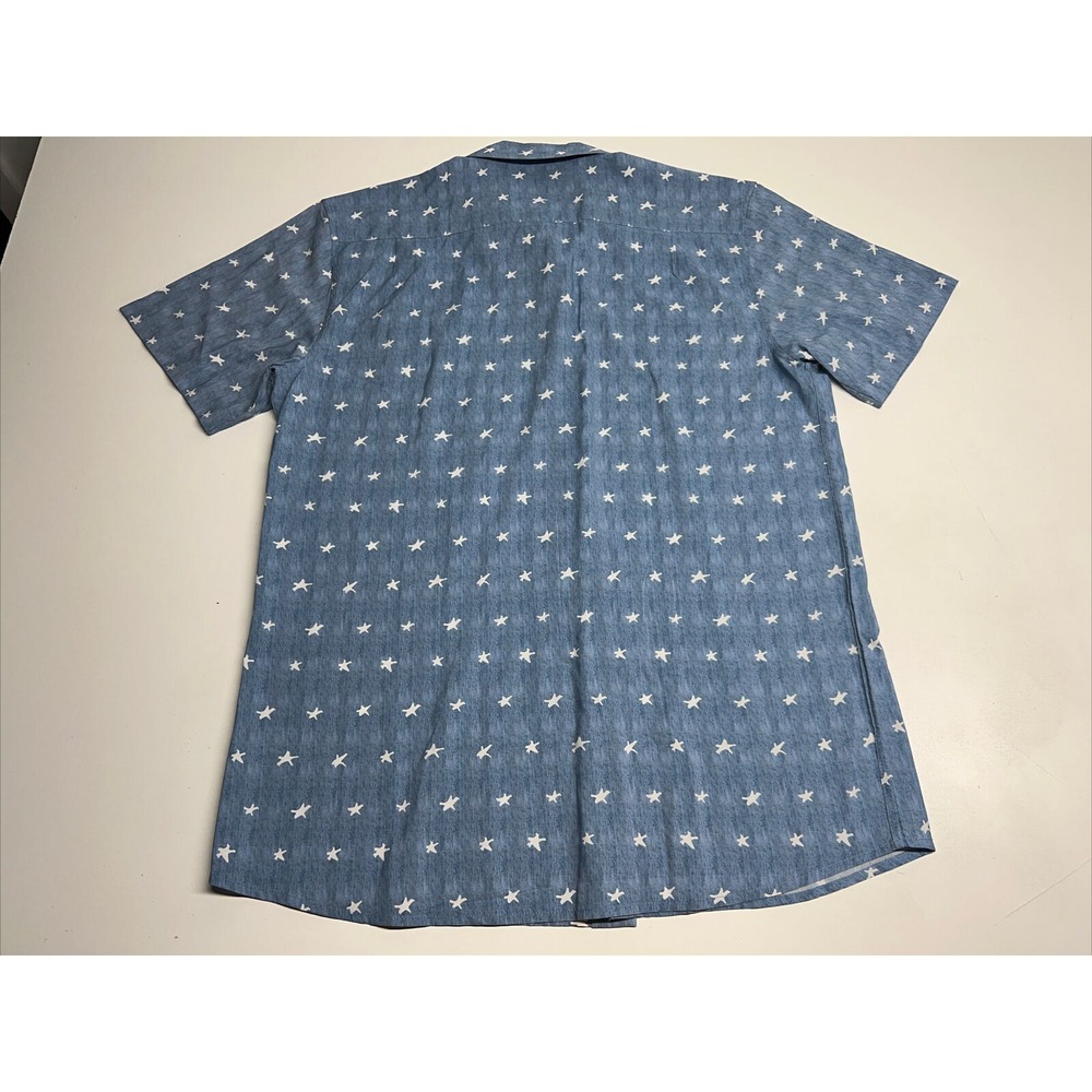 Tipsy Elves Button Up Shirt Men's Sz XL Blue White Stars USA Flag Adult - Picture 6 of 6